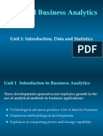 Statistical Business Analytics: Unit 1: Introduction, Data and Statistics