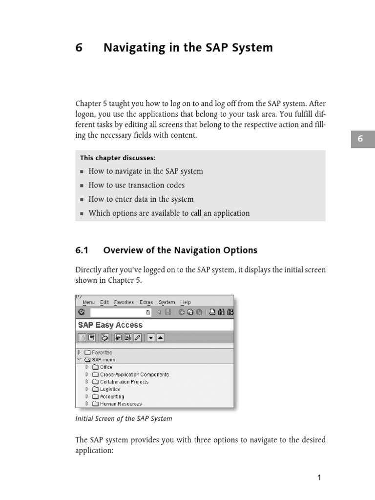 Navigating In The Sap System Pdf Pdf Keyboard Shortcut Menu