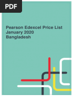 Pearson Edexcel Price List January 2020 Bangladesh