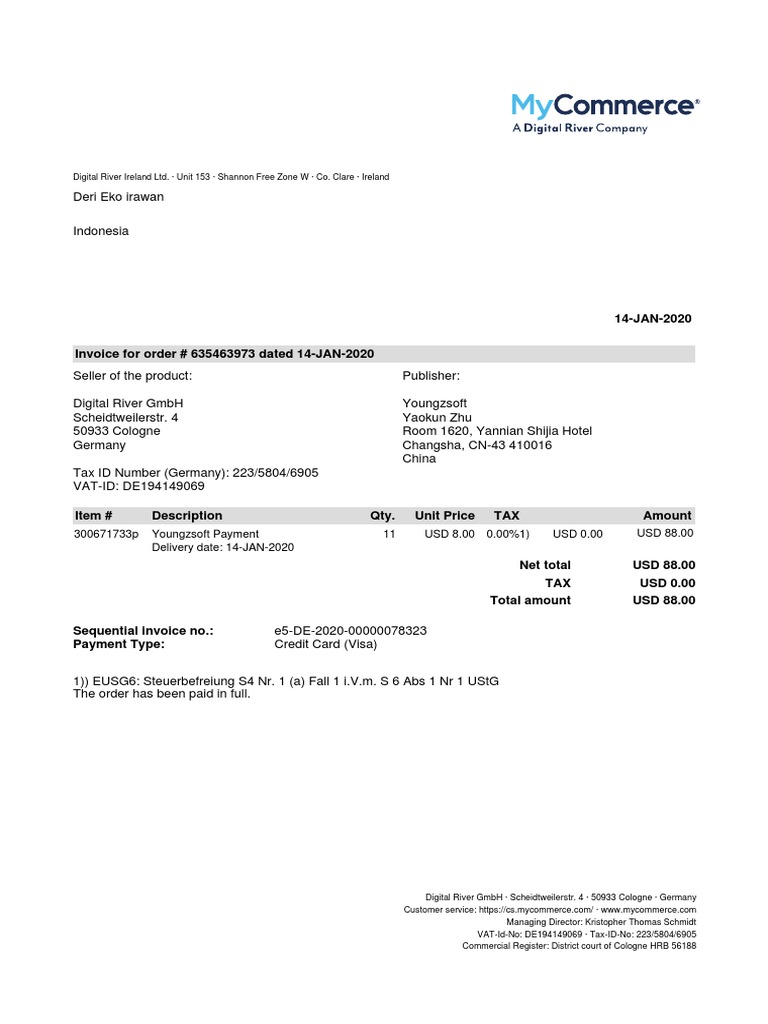 Invoice for Order #635463973 | PDF | Government Finances | Payments