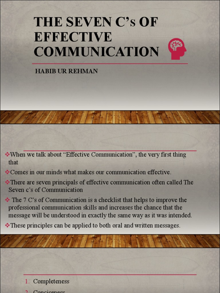 The Seven C's of Effective Communication PDF | PDF | Word | Question