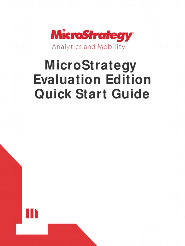 M Icrostrategy Evaluation Edition Quick Start Guide | PDF | Information ...