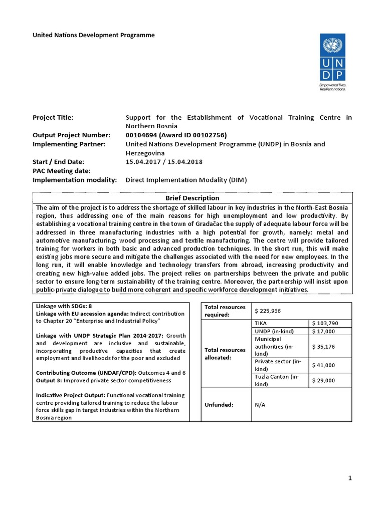 Vocational Training Centre Proposal | PDF | Vocational Education ...