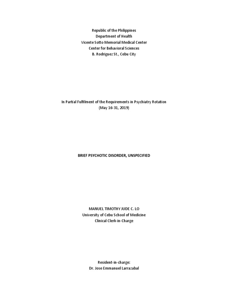 CASE REPORT Psychiatry PDF Schizophrenia Psychosis