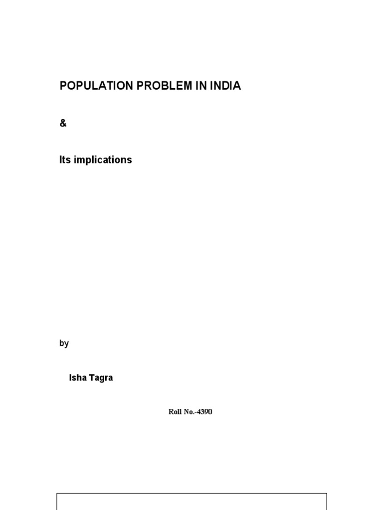 population problem in india essay pdf