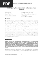 Stability of H2O2 in sodium carbonate