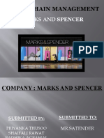 Marks and Spencer: Supply Chain Management