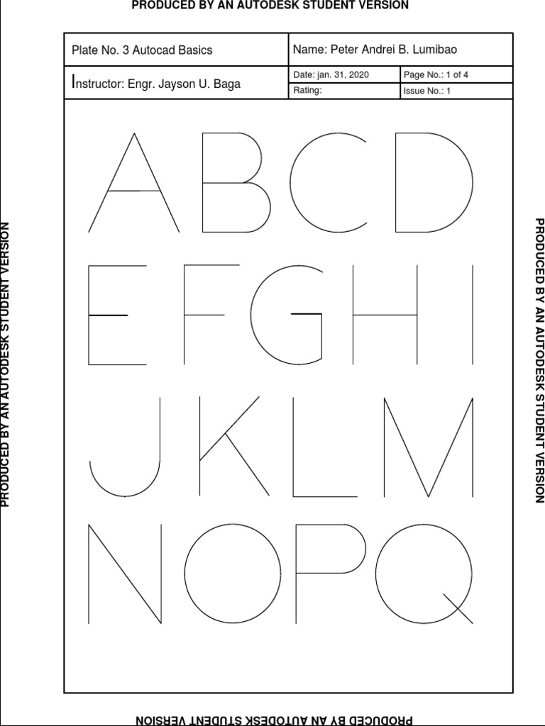 Autocad Basics Plate by Peter Andrei | PDF | Autodesk | Auto Cad