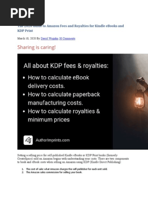 KDP Publishing COSTS