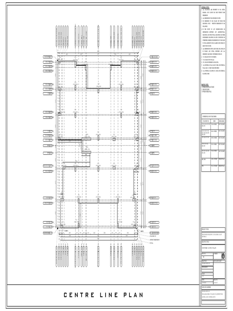 Centre Line Plan for Building Design | PDF