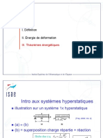 I. Définition II. Énergie de Déformation: III. Théorèmes Énergétiques