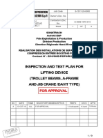 Indra: Inspection and Test Plan For Lifting Device (Trolley Beams, A-Frame and Jib Crane /davit Type)