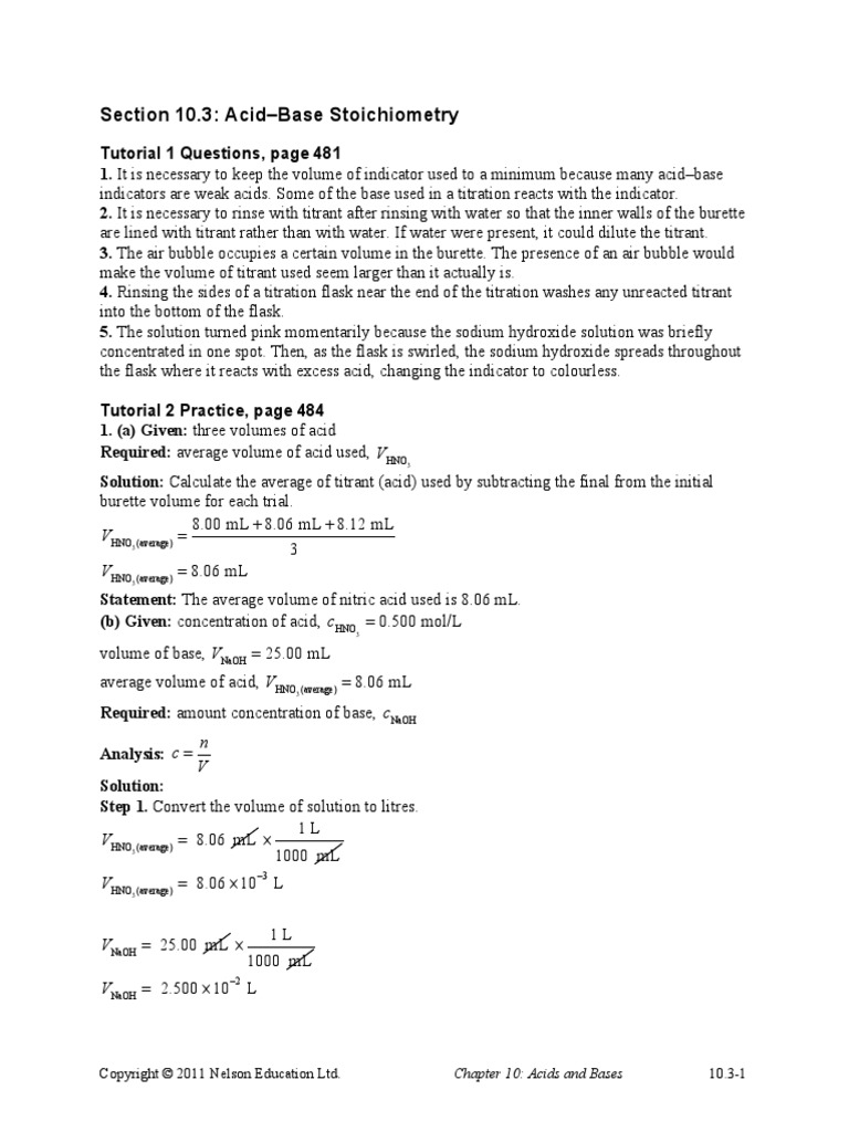 10 3 PDF | PDF | Titration | Chemistry