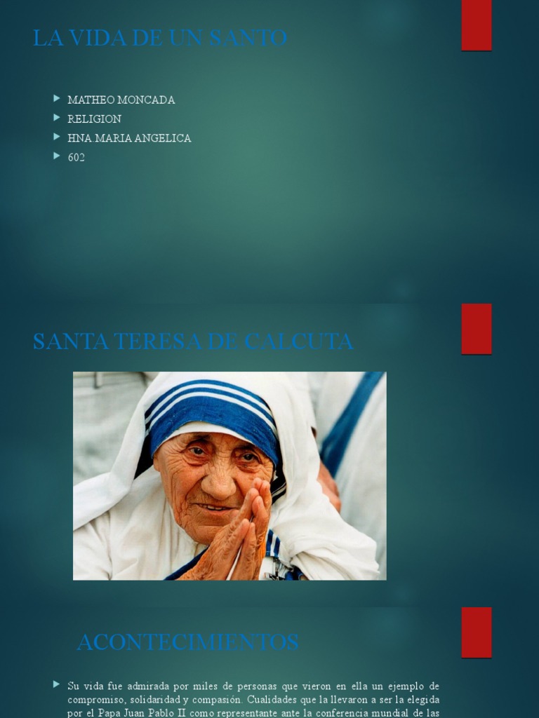 Vida y legado de Santa Teresa de Calcuta | PDF | Religión y espiritualidad
