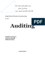 Auditing: Department of Finance and Accounting G: 04