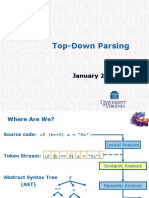 Top-Down Parsing: CS 671 January 29, 2008
