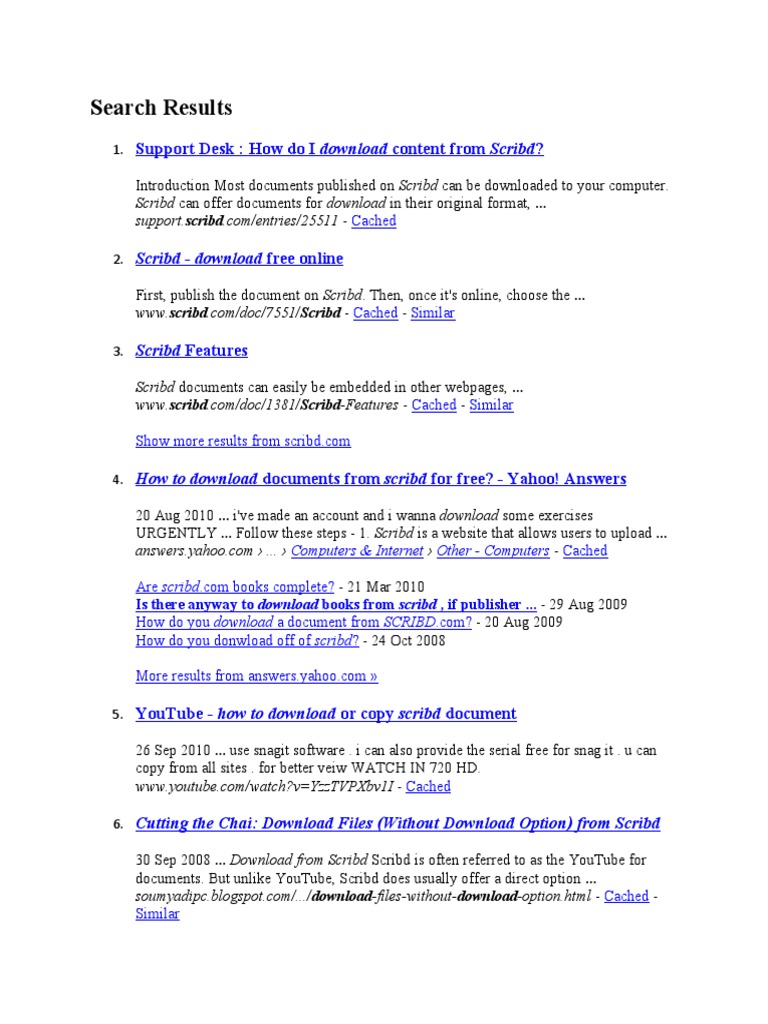 Search Results: Support Desk: How Do I Download Content From Scribd ...