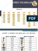 Short A Words Vocabulary Review