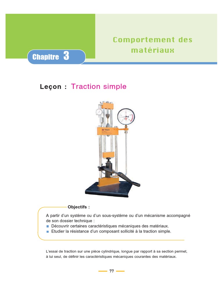C C 3 L Traction Simple | PDF | Élasticité (Physique) | Résistance des ...