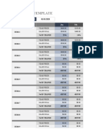 Sales Plan Template: Fiscal Year Start Date Product Name