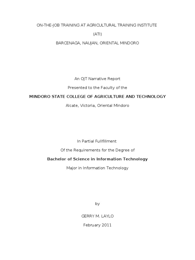 Practicum experience narrative report picture