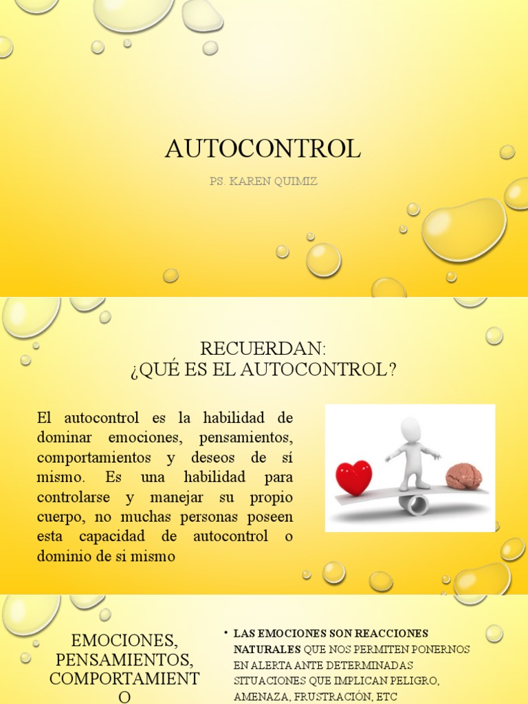 Técnicas de Autocontrol Emocional | PDF | Las emociones | Acción ...