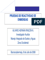 Pruebas de Reactividad de Enmiendas