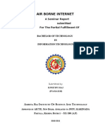 Air Borne Internet: A Seminar Report Submitted For The Partial Fulfillment of