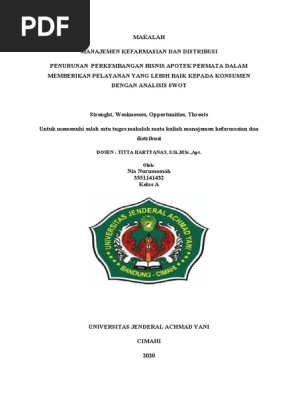 Makalah Analisis Swot Apotek