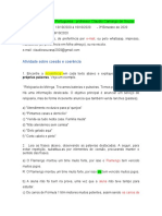 Atividade Sobre Coesão e Coerência: 9º Ano A e B - Língua Portuguesa - Professor Cláudio Camargo de Souza