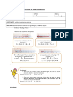 GUIA  n ° 1 DE ADICION DE NUMEROS ENTEROS 3 y 4 medio