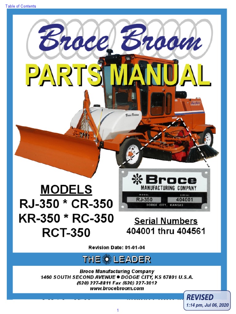 350 Series Broce Broom Parts Catalog 404001404561 PDF PDF Screw