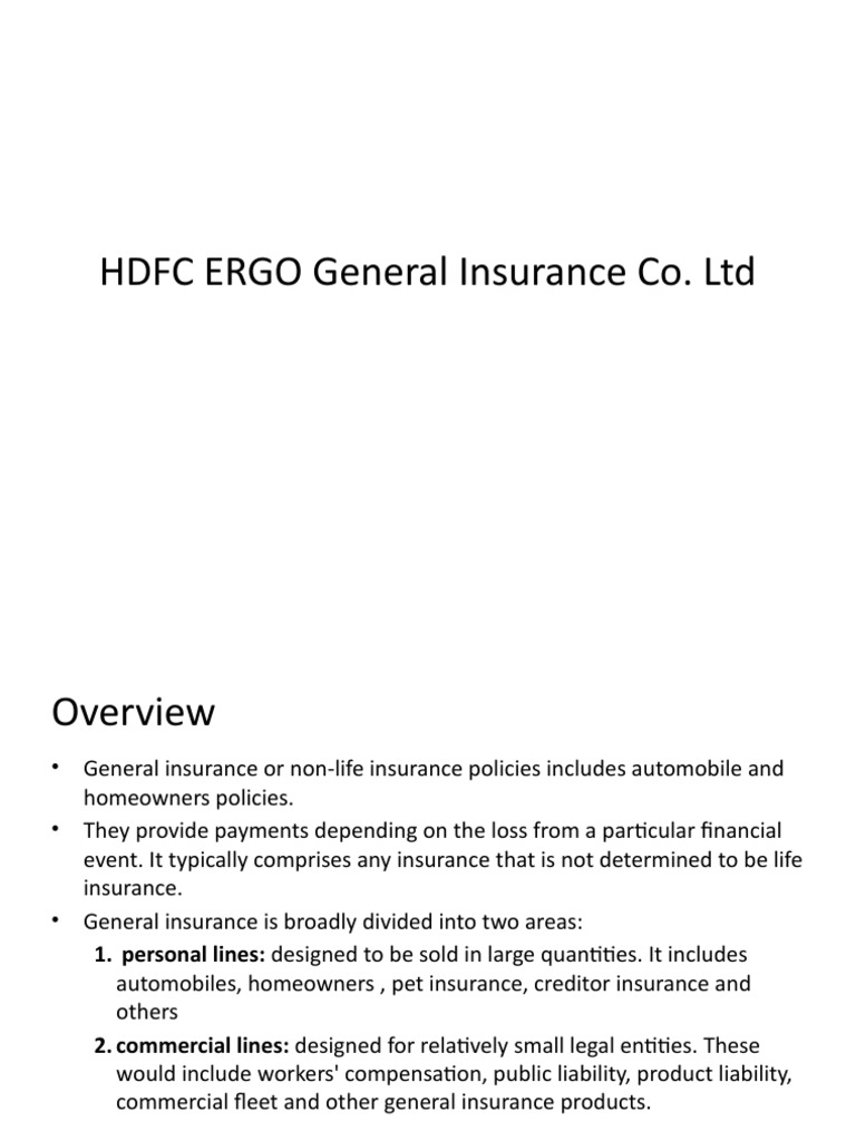 HDFC ERGO General Insurance Overview | PDF | Insurance | Business Law