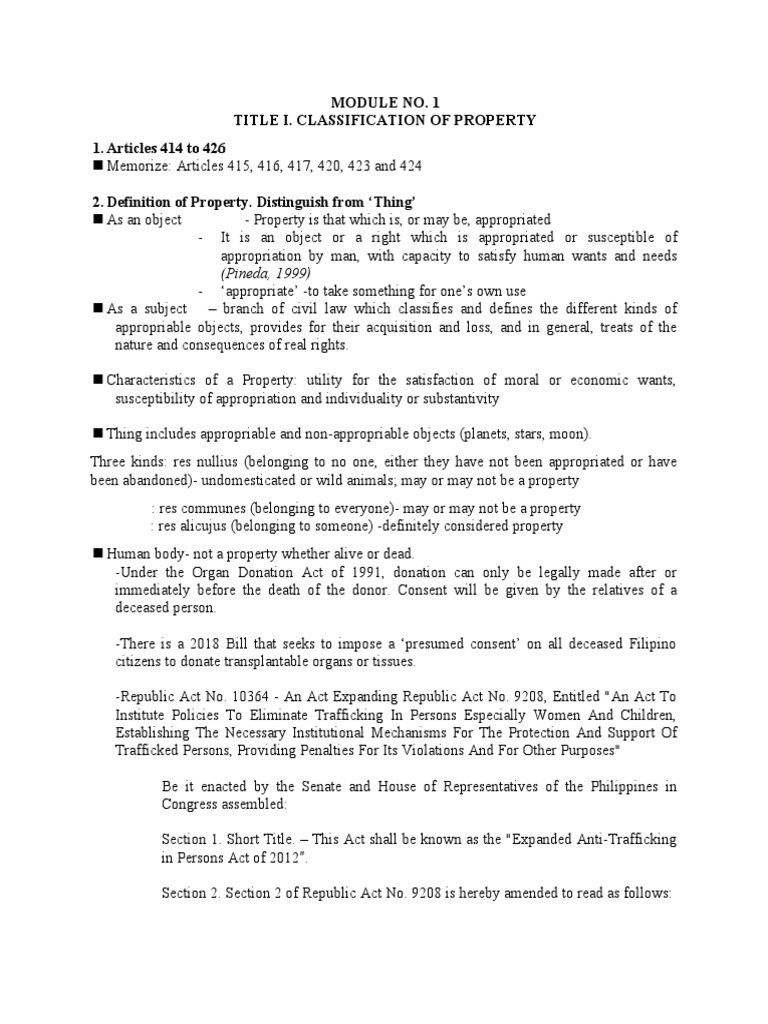 Property Classification Guide | PDF | Property | Organ Donation