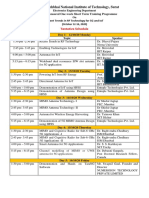 Sardar Vallabhbhai National Institute of Technology, Surat: Tentative Schedule