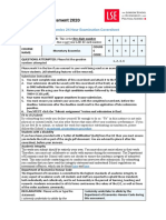 Summer Assessment 2020: Economics 24 Hour Examination Coversheet