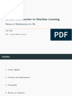 Introduction to Machine Learning Mathematics Review