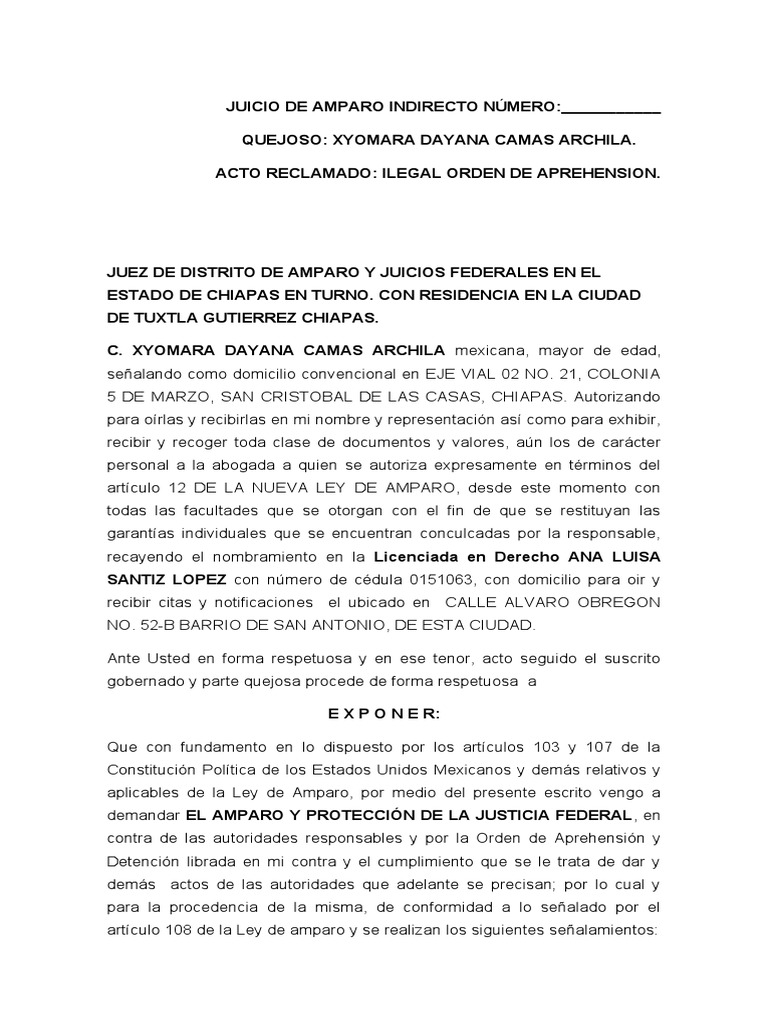 1 Juicio de Amparo Indirecto Numero 1 | PDF | Caso de ley | Violación