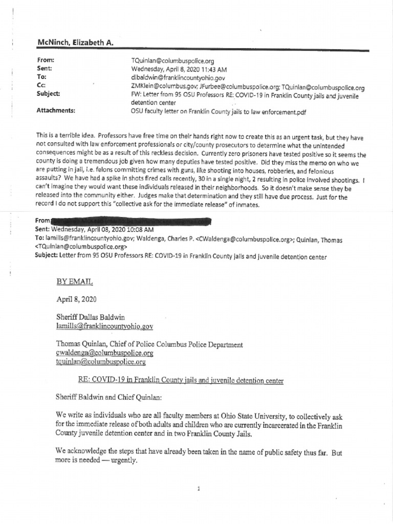 Columbus Police Chief Blasts Ohio S Professors Over Letter Asking To ...