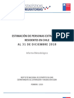 Estimación Población Extranjera en Chile PDF