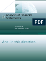 Analysis of Financial Statements: By: Dr. Divya, Asst. Professor, USMS