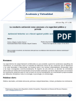 La Conducta Antisocial Como Amenaza A La Seguridad Pública y Privada