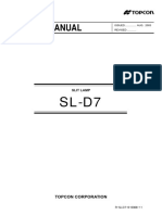 Topcon SL-D7 Slitlamp - Service Manual