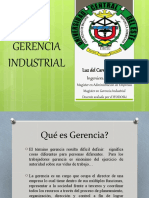 Gerencia Industrial. Conceptos Relevantes UCE