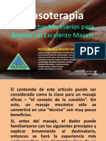 10 Aspectos Necesarios para Brindar Un Excelente Masaje PDF