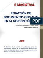 Diapositivas Clase Magistral Redacción de Documentos Oficiales en La Gestión Pública Unmsm PDF