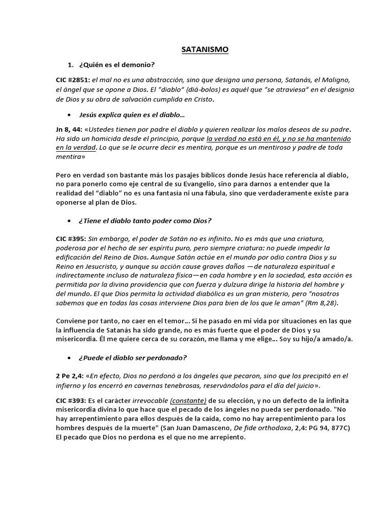 Influencia del Diablo en la Vida Humana | PDF | Diablo | Demonios