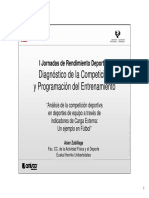 Analisis de La Competicion Deportiva en Deportes de Equipo A Traves de Indicadores de Carga Externa. Un Caso de Futbol. Dea - Zubillaga