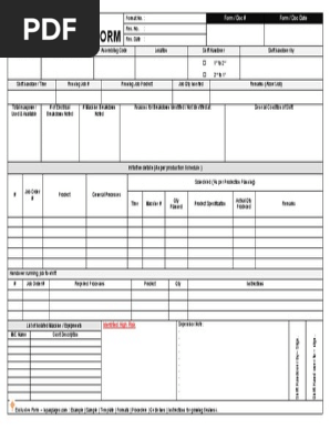 Shift Handover Form