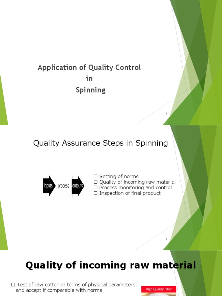 Quality Control in Spinning Processes | PDF | Yarn | Spinning (Textiles)